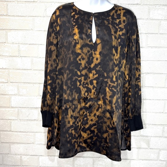 Lafayette 148 New York Black and Brown Patterned Tunic - Picture 2 of 12